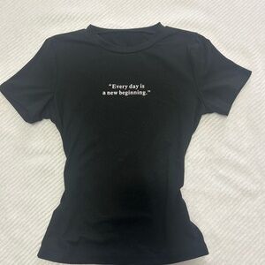 SHEIN Black Motivational Tee